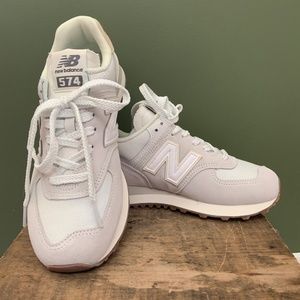 New Balance 574 Shoes Light Beige White